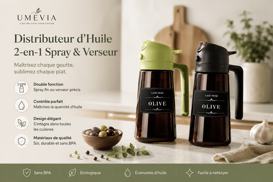 Distributeur d'Huile 2-en-1 Spray & Verseur